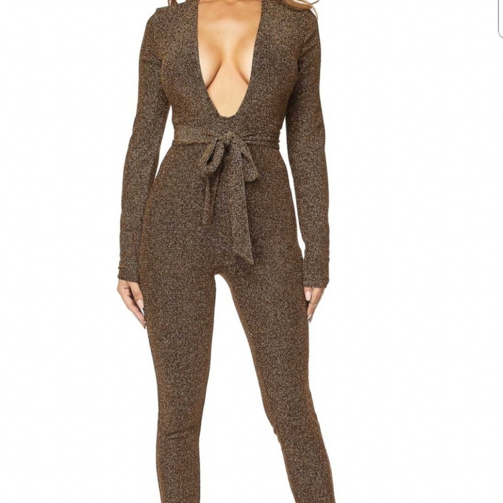 Jump To Conclusions Jumpsuit - Gold - Picture 2 of 5